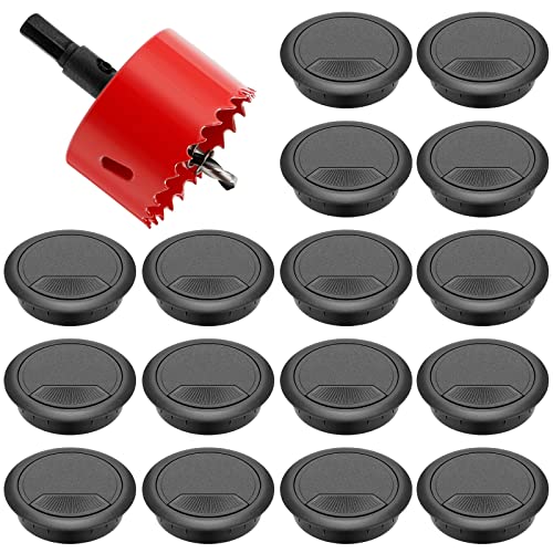 16 Stück Kabeldurchführung Schreibtisch mit 1 Lochsäge,Kabeldurchlass 60mm,Schreibtisch Kabeldurchführung Schwarz,Kabeldose,Tisch Kabeldurchführung 16 Stück Kabeldurchführung Schreibtisch mit 1 Lochsäge,Kabeldurchlass 60mm,Schreibtisch Kabeldurchführung Schwarz,Kabeldose,Tisch Kabeldurchführung von Moicainy