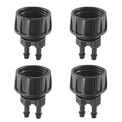 Moicstiy 4 Stück 1/4 Zoll Tropfbewässerung Schlauchverbinder 3/4 Zoll Garten Wasserhahn Schlauch Adapter Tropfbewässerung Schlauchverbinder für Garten Bewässerung Nebelsystem (2-Wege) von Moicstiy