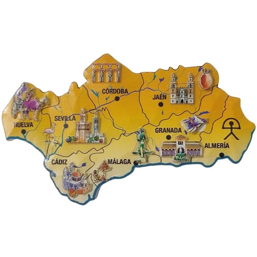 Andalusien Spanien Kühlschrankmagnet Reise 3D Souvenir Kühlschrank Dekoration Magnetaufkleber Handwerk Kollektion von Moiilvcla
