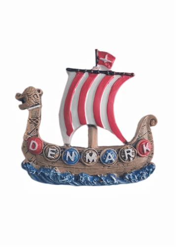 Dänemark Segelboot Stil Kühlschrank Magnet Reise Souvenir Kühlschrank Dekoration 3D Magnet Aufkleber Handbemalt Craft Collection von Moiilvcla