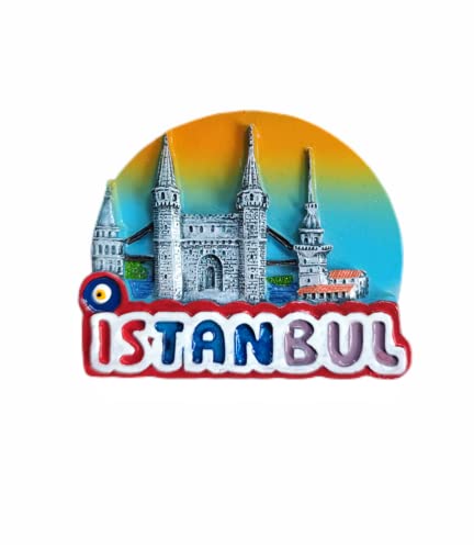 Istanbul Türkiye Kühlschrankmagnet Reise Souvenir Kühlschrank Dekoration 3D Magnetaufkleber Handbemalte Bastelkollektion von Moiilvcla