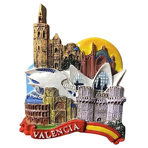 Kühlschrankmagnet, Motiv: Valencia, Spanien, Reise-Souvenir, 3D-Kühlschrankdekoration, Magnetaufkleber, Bastel-Kollektion von Moiilvcla