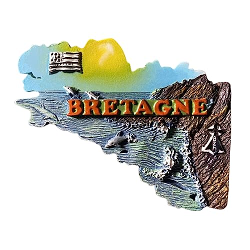 Kühlschrankmagnet Bretagne Frankreich, Reise-Souvenir, 3D-Kühlschrankdekoration, magnetischer Aufkleber, Bastel-Kollektion von Moiilvcla