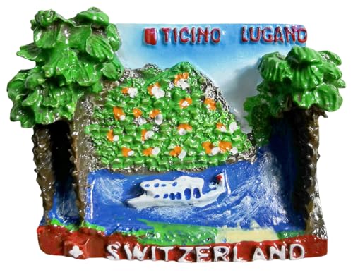 Lugano Tessin Schweiz Kühlschrankmagnet Tourismus 3D Souvenir Kühlschrank Dekoration Magnetaufkleber Basteln von Moiilvcla