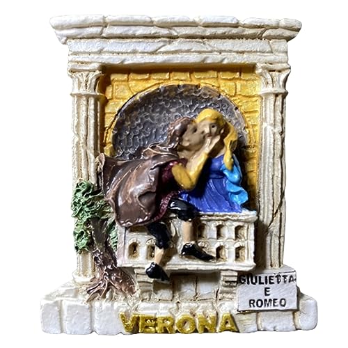 Moiilvcla Kühlschrankmagnet Verona Italien, Shakespeares Romeo und Julia, Reise-Souvenir, 3D-Kühlschrankdekoration, Magnetaufkleber, Bastel-Kollektion von Moiilvcla
