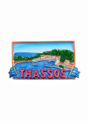 Thassos Griechenland Kühlschrankmagnet Reise Souvenir Kühlschrank Dekoration 3D Magnetaufkleber Handbemalt Bastelkollektion von Moiilvcla