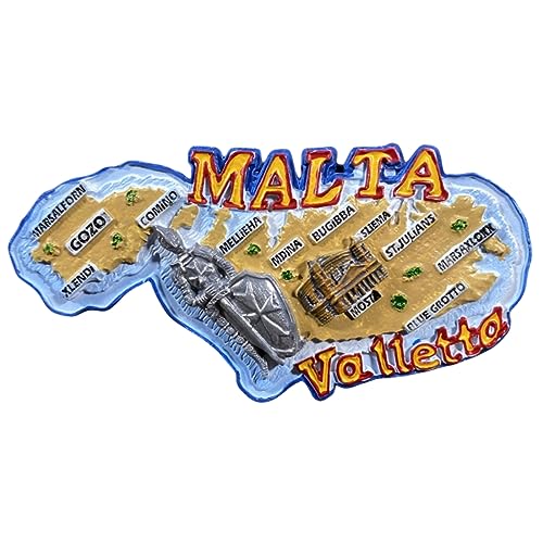 Valletta Malta Kreative Karte Kühlschrank Magnet 3D Reise Souvenir Kühlschrank Dekoration Magnetaufkleber Handwerk Kollektion von Moiilvcla