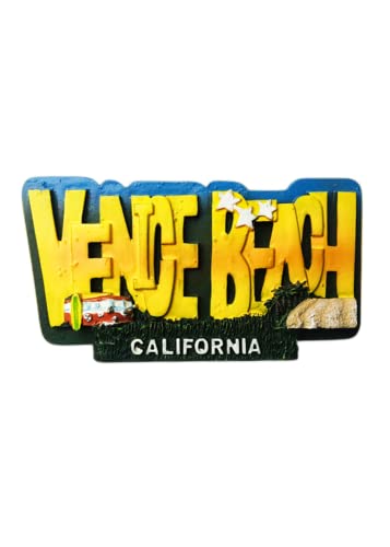 Venice Beach Los Angeles Kalifornien USA Kühlschrankmagnet Touristen-Souvenir Kühlschrank 3D Magnetaufkleber Handbemalt Handwerk von Moiilvcla