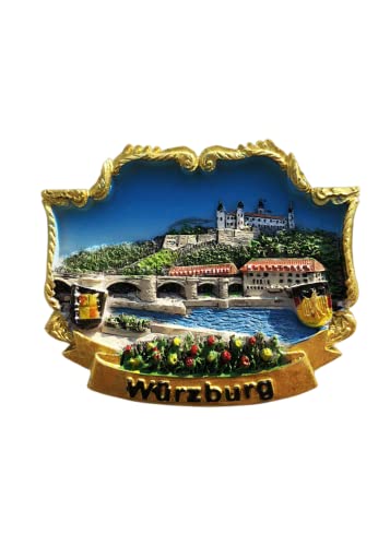 Wuerzburg Deutschland Kühlschrankmagnet Tourist Souvenir Kühlschrank Dekoration 3D Magnetaufkleber Handbemalte Bastelkollektion von Moiilvcla