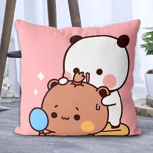 Panda Bubu & Dudu Wurfkissen, Kawaii-Anime, weiches Kissen, bezaubernd, weiches Plüschtierkissen, Geburtstagsparty-Geschenke für Jungen und Mädchen (B) von Moilkooe