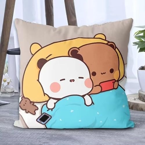 Panda Bubu & Dudu Wurfkissen, Kawaii-Anime, weiches Kissen, bezaubernd, weiches Plüschtierkissen, Geburtstagsparty-Geschenke für Jungen und Mädchen (C) von Moilkooe