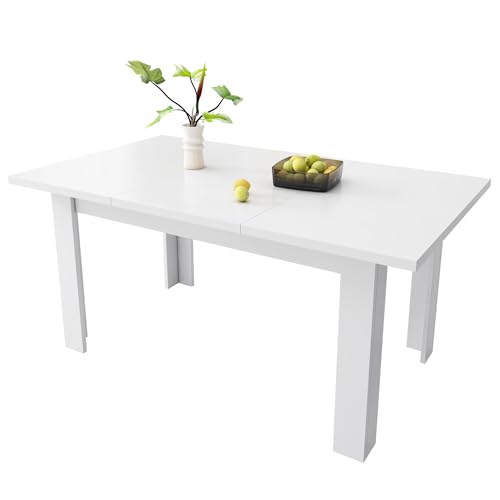 Esstisch 120 * 70cm mit Stauraum Rechteckiger Couchtisch Freizeittisch Moderner einfacher offener Stauraum Platzsparender multifunktionaler Esstisch Weiß von Moimhear