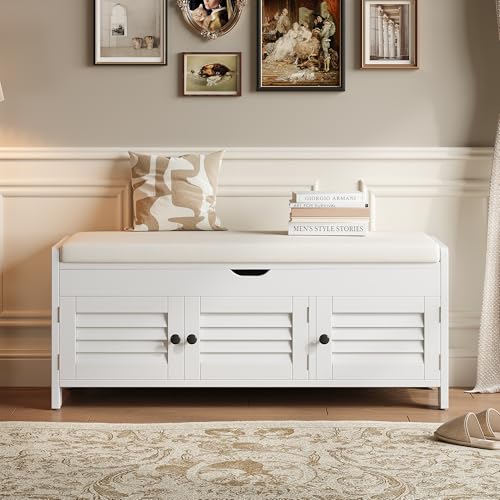 Moderne schuhbank mit sitzfläche, schuhregal mit sitzbank, sitzkommode mit drei Jalousietür und oben verstecktem Stauraum mit hydraulischen Stangen, Eingangsbereich, Wohnzimmer, flur möbel. (White) Moderne schuhbank mit sitzfläche, schuhregal mit sitzbank, sitzkommode mit drei Jalousietür und oben verstecktem Stauraum mit hydraulischen Stangen, Eingangsbereich, Wohnzimmer, flur möbel. (White) von Moimhear