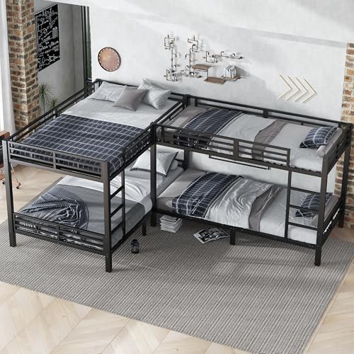Moimhear Eisenbett, Etagenbett, Dreistufige Leiter, Stabiler Lattenrost, Mehrbettkonfiguration, Betten in unterschiedlichen Größen, Eisen, Schwarz, 90x200cm&140x200cm Moimhear Eisenbett, Etagenbett, Dreistufige Leiter, Stabiler Lattenrost, Mehrbettkonfiguration, Betten in unterschiedlichen Größen, Eisen, Schwarz, 90x200cm&140x200cm von Moimhear