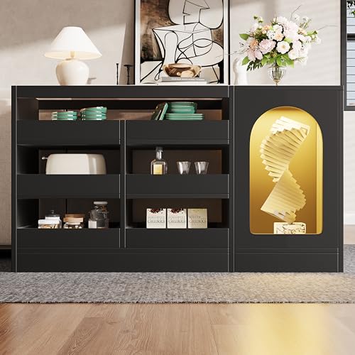 Moimhear Schlichte, Moderne Kommode, 6 Schubladen, Hohltüren, geeignet für Schlafzimmer, Wohnzimmer und Esszimmer, Schwarz, 120 x 40 x 75 cm (L x B x H) von Moimhear