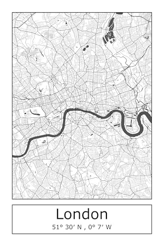 Moin Socks London: Geschirrtuch/Abtrockentuch/Küchenhandtuch mit Karte BZW. Stadtplan von London von Moin Socks