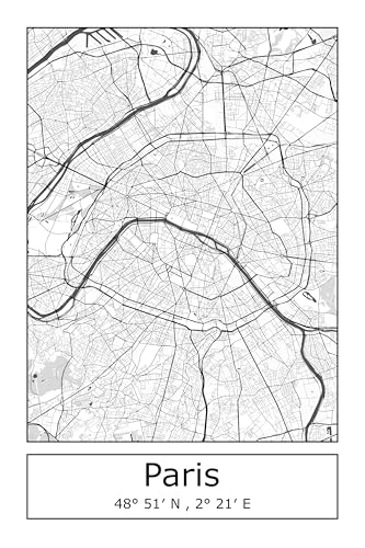 Moin Socks Paris: Geschirrtuch/Abtrockentuch/Küchenhandtuch mit Karte BZW. Stadtplan von Paris von Moin Socks