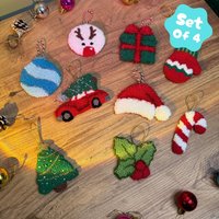 Punch Needle Weihnachtsschmuck Set | Handgemachtes Niedliches & Gemütliches Dekor Einzigartige Weihnachtsgeschenk-Ideen Für Ihren Baum Punch Needle Weihnachtsschmuck Set | Handgemachtes Niedliches & Gemütliches Dekor Einzigartige Weihnachtsgeschenk-Ideen Für Ihren Baum von MoinCraftsCo