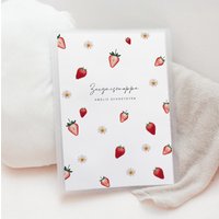 Personalisierte Zeugnismappe Amelie Mit Erdbeeren & Blumen - Geschenk Zur Einschulung Für Mädchen 20 Klarsichtfolien A4 Dokumentenmappe von MoinMagda