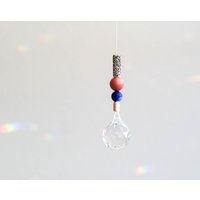 Suncatcher | Kastanie Blau Rosa Glaskristall Und Keramikperlen Sonnenfänger von MoinMia