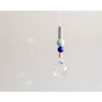 Suncatcher | Mint Blau Rosa Grau Gesprenkelt Glaskristall Mit Silikon - Und Keramikperlen Sonnenfänger Suncatcher | Mint Blau Rosa Grau Gesprenkelt Glaskristall Mit Silikon - Und Keramikperlen Sonnenfänger von MoinMia