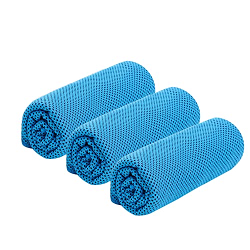 Kühlendes Handtuch Sporthandtuch Set, 3 Stücke Cooling Towel Mikrofaser Kühltücher weiches Eishandtuchfür Yoga Fitness, Camping, Reisen, Laufen von Moinha