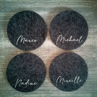 Filzuntersetzer Personalisiert Name Rund von MoiraLouArt