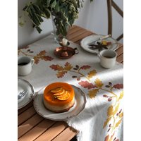 Handgedruckter Eichel Tischläufer, Einzigartiges Housewarming Geschenk, Thanksgiving Dinner Decor, Geschenke Für Frau, Geschenk Mama von Moiratelier