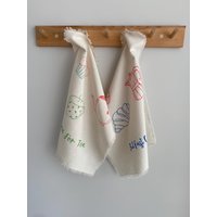 Kaffee & Tee Geschirrtuch, 2Er-Set, Teekanne Küchentuch, Mokakanne Geschenk Für Teeliebhaber, Kaffeeliebhaber von Moiratelier