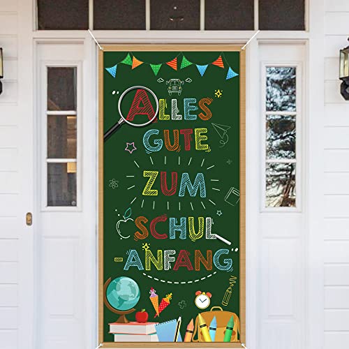 Einschulung Deko Banner, Alles Gute Zum Schulanfang Banner, Schuleinführung Deko 2025 Schulkind Girlande für Schulanfang Jungen Schüler Kinder Mädchen 90 * 185cm (Grün) von Moitkptt