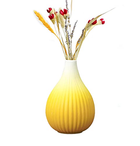 Moiyoudis Keramikvase, Ornament, skandinavischer Stil, Keramik, dekorativer Farbverlauf, gefrostete Vase, Blumenarrangement, Vase (gelb) von Moiyoudis