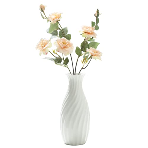 Moiyoudis Kleine Vase aus weißer Keramik, dreidimensionales Blumenarrangement, Vase, Restaurant, Schlafzimmer, Vase, Ornamente, 18 cm hoch (B) von Moiyoudis