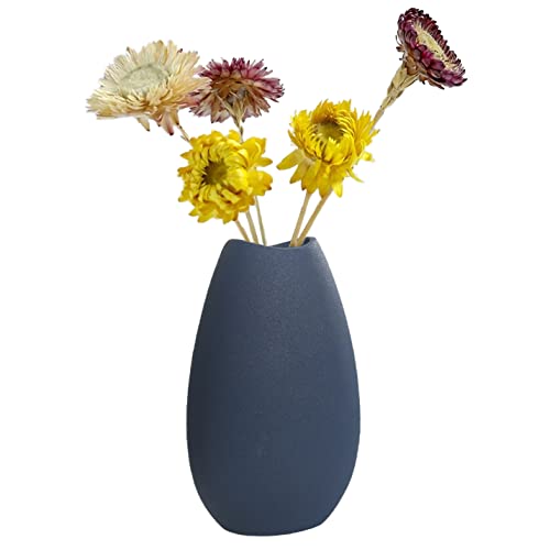 Moiyoudis Kreative Keramikvase, bunt, mattiert, skandinavischer Stil, raue Keramik, Heimdekoration, getrocknete Blumen, Blumenarrangement, Vase (Eblau) von Moiyoudis