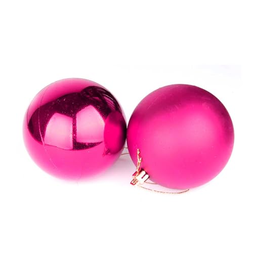 12er Set Weihnachtskugeln Kunststoff Weihnachtsbaumkugeln Christbaumkugeln Baumschmuck Ø6cm, Farben:Pink von Mojawo