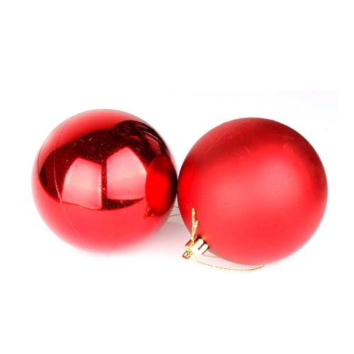 12er Set Weihnachtskugeln Kunststoff Weihnachtsbaumkugeln Christbaumkugeln Baumschmuck Ø6cm, Farben:Rot von Mojawo