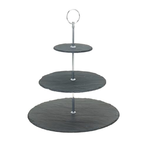 3-stöckige Metall Etagere Schwarz Servierregal Servierständer Ständer Telleretagere Ø12/22/30cm von Mojawo