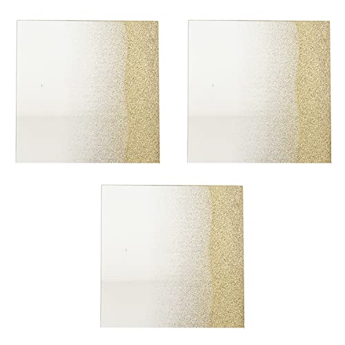 Mojawo 3er Set Glas Spiegel Untersetzer Unterlage Glasuntersetzer Glitzer Gold eckig 20cm von Mojawo