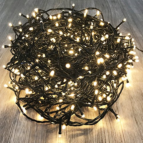 400er LED Tannenbaum Lichterkette Weihnachtslichterkette Warmweiß für Innen & Außen Weihnachtszeit Party Grünes Kabel von Mojawo