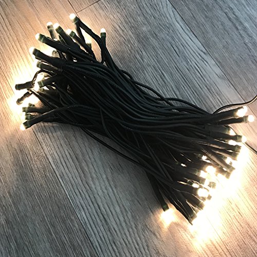 50er Solar LED Lichterkette Tannenbaum Weihnachtslichterkette Warmweiß für Weihnachtszeit Hochzeiten Party Schaufenster von Mojawo