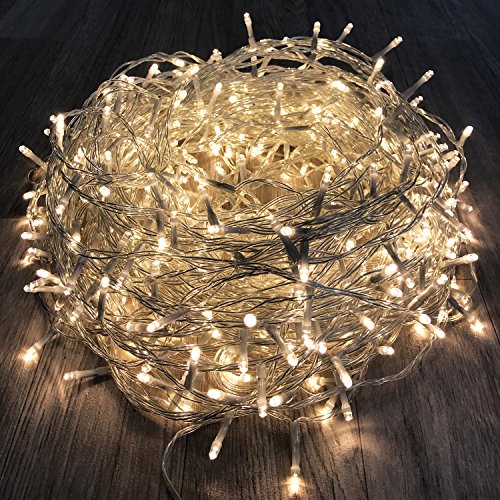 600er LED Lichterkette Tannenbaum Warmweiß für Innen & Außen Weihnachtslichterkette Weihnachtszeit Party transparentes Kabel von Mojawo