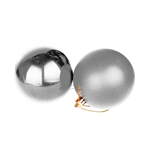 8er Set Weihnachtskugeln Kunststoff Weihnachtsbaumkugeln Christbaumkugeln Baumschmuck Ø8cm, Farben:Silber von Mojawo