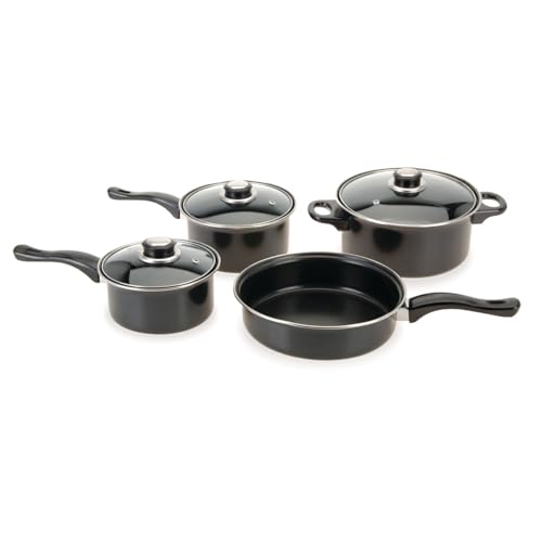 Camping Kochtopfset 7-teilig Leichtes Aluminium Topfset für Gasherde, 2 x Stieltopf mit Deckel | 1 x Bratpfanne | 1 x Kochtopf mit Deckel | Camping Kochgeschirr-Set Camping Kochtopfset 7-teilig Leichtes Aluminium Topfset für Gasherde, 2 x Stieltopf mit Deckel | 1 x Bratpfanne | 1 x Kochtopf mit Deckel | Camping Kochgeschirr-Set von Mojawo