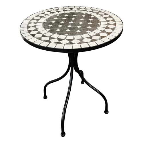 Dekorativer mediteraner Mosaik Tisch Kreis Design Mosaiktisch Gartentisch Gartenmöbel Bistrotisch 60 x 70cm Anthrazit/Grau Rund Dekorativer mediteraner Mosaik Tisch Kreis Design Mosaiktisch Gartentisch Gartenmöbel Bistrotisch 60 x 70cm Anthrazit/Grau Rund von Mojawo