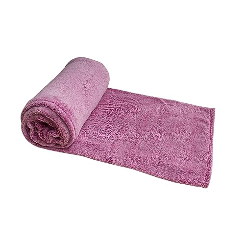 Hochwertige Coral Kuscheldecke Mélange Wolldecke Wohndecke Sofadecke Couchdecke Decke Rosa 150x200cm von Mojawo