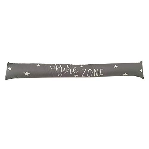 Hochwertige Zugluftstopper Windstopper Türvorleger Türwinddichtung mit verschiedenen Sprüchen Trendfarben 95x12cm, Farben:Anthrazit von Mojawo