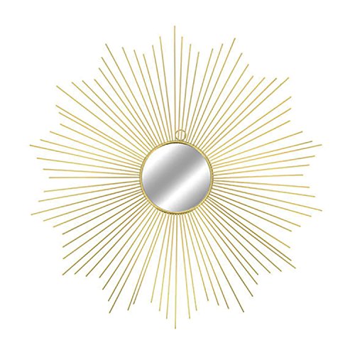 Hochwertiger Exclusiver Wandspiegel Rundspiegel Spiegel Dekospiegel Sonne aus Metall in Gold Ø65cm von Mojawo