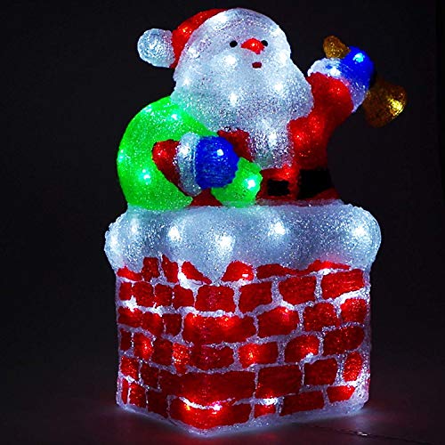 LED Weihnachtsmann Santa Claus Weihnachtsfigur aus Acryl mit 96 LED's IP44 für den Innen- und Außenbereich von Mojawo
