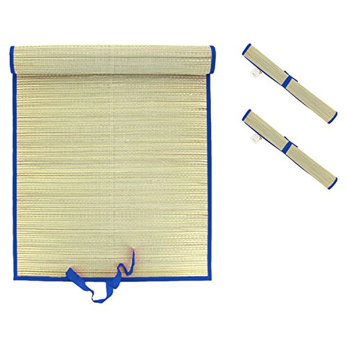 Mojawo 2er Set XL Stranddecke Strandmatte Bastmatte Strohmatte Picknickdecke Matte Decke Strand Liegedecke blau L180xB60cm von Mojawo