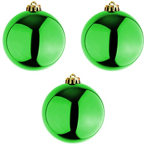 Mojawo 3 Stück XXL Christbaumkugeln Weihnachtsbaumkugeln Baumschmuck Lime Ø 20cm Schmuckkugeln von Mojawo