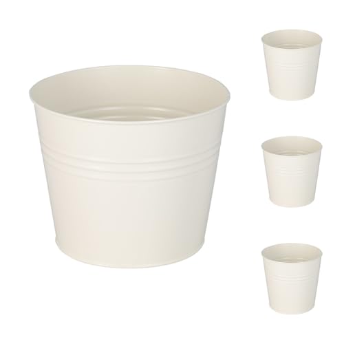 Mojawo 4er Set Balkontopf Pflanztopf Blumentopf Pflanzgefäß Balkontopf verzinkt Umtopf Ø17xH15cm Mojawo 4er Set Balkontopf Pflanztopf Blumentopf Pflanzgefäß Balkontopf verzinkt Umtopf Ø17xH15cm von Mojawo